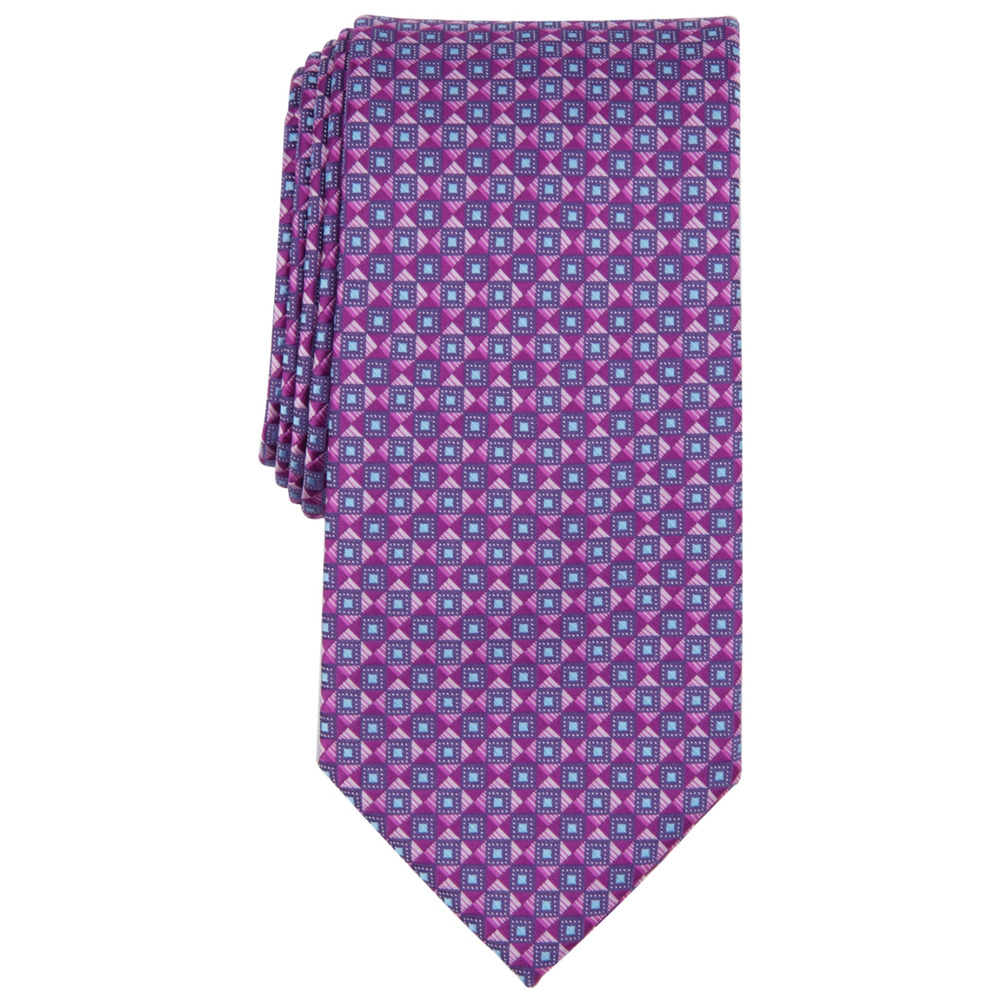 Perry Ellis Men Martino Neat Printed Tie Magenta